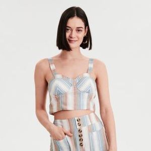 Padded american eagle crop top